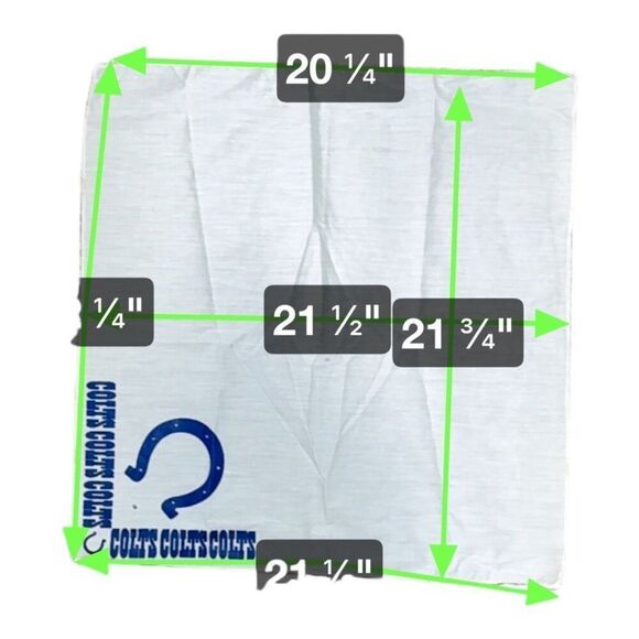 Vintage Indianapolis Colts Bandana 21" Square Blue Logo White Football NFL READ - Picture 3 of 6